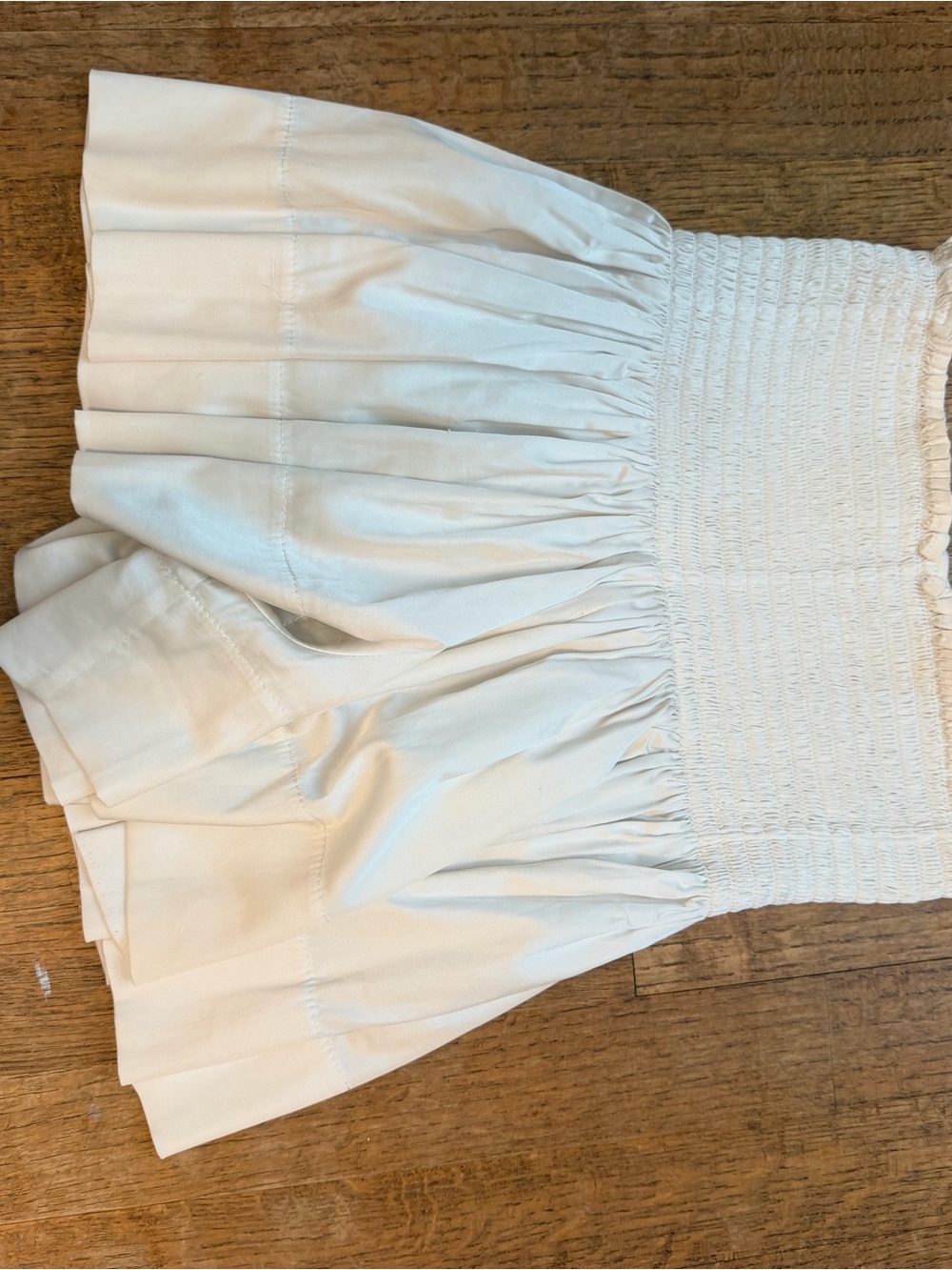 NATURAL LIFE White Smocked Circle Mini Skirt